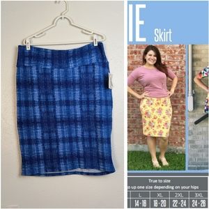 Lularoe Cassie Pencil Skirt Women's Size 3XL Blue